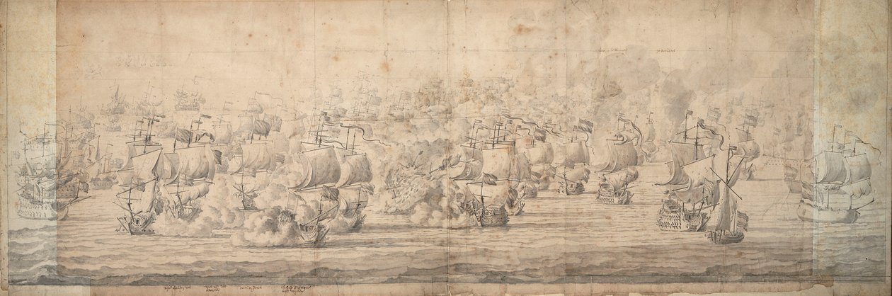 The Battle of Lowestoft, 3-13 June 1665, c.1674 by Willem van de the Elder Velde
