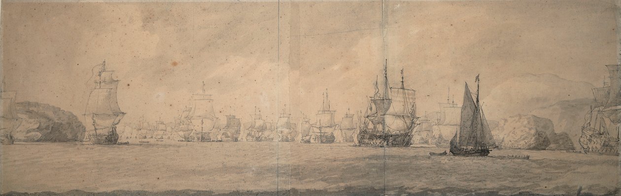 The Dutch Indiamen Sailing Towards Bok op Raa (Bjaelkero), 25 August-4 September 1665 by Willem van de the Elder Velde