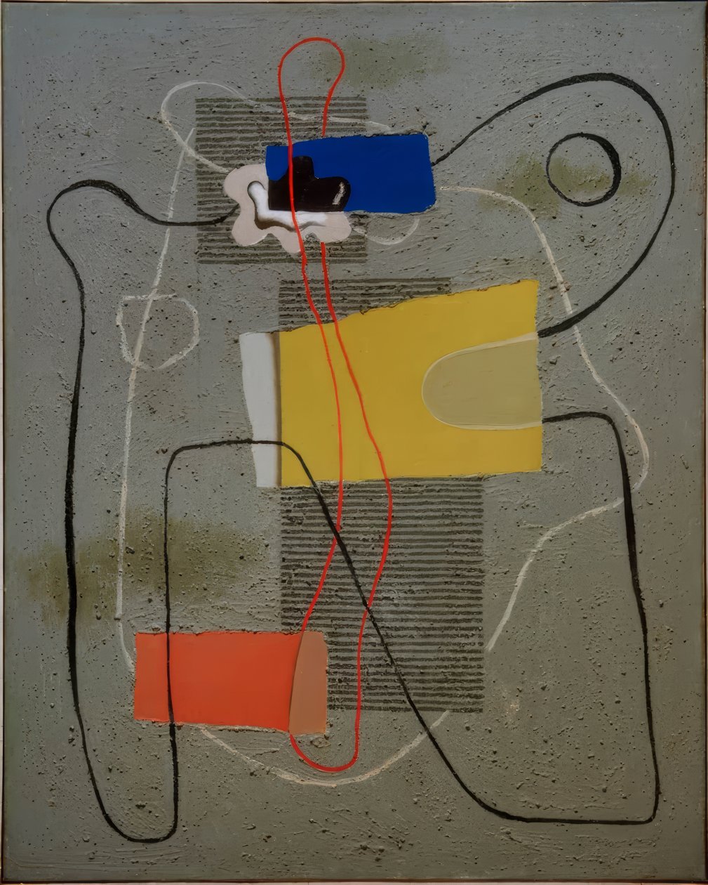Line Composition on Gray by Willi Baumeister