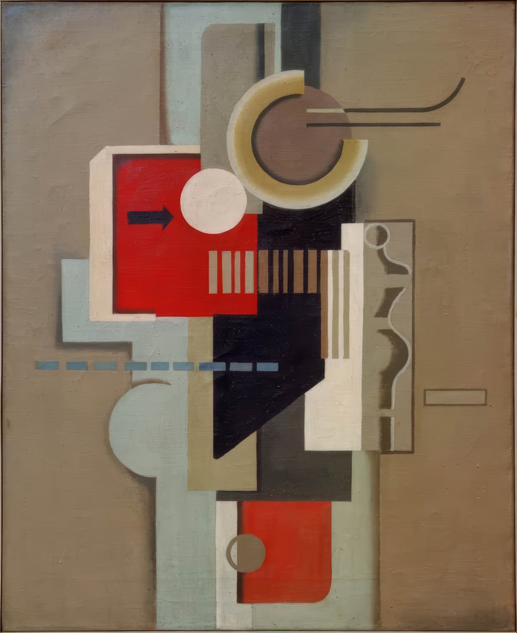 Machine with Red Square by Willi Baumeister