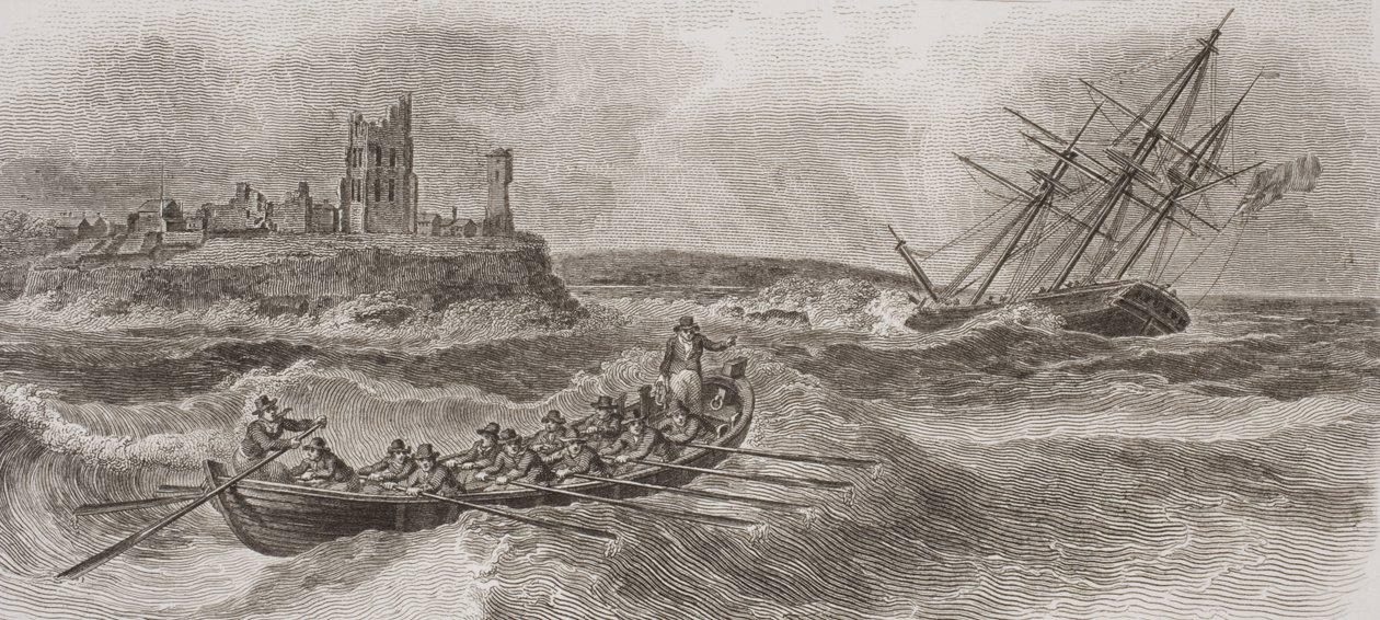 Life Boat Rowing to the Rescue of a Foundering Sailing Ship, Engraved by Thomas Milton by William Anderson