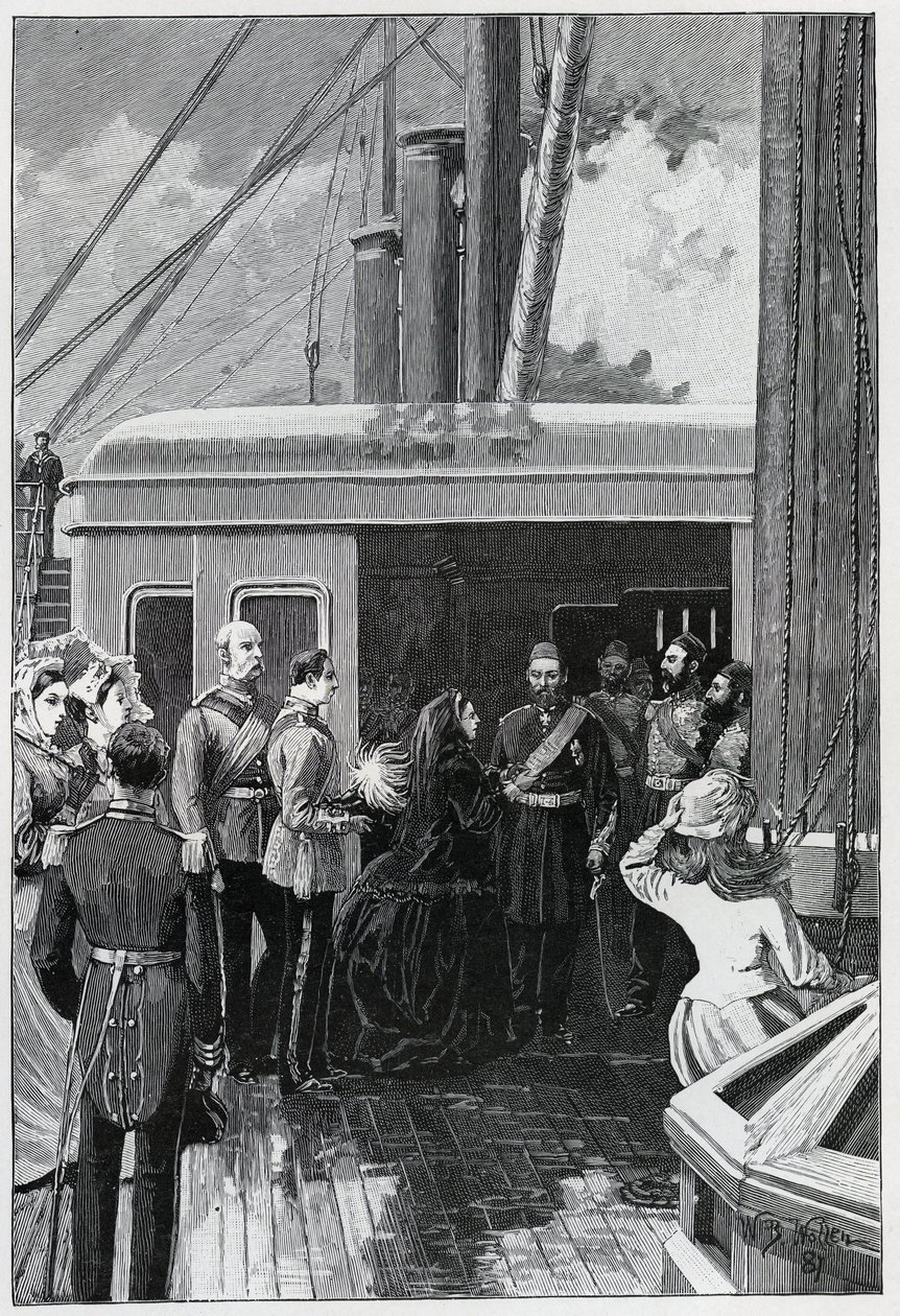 The Queen Investing Abdul Aziz with the Order of the Garter, 1881 by William Barnes Wollen