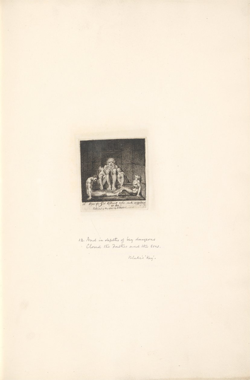 For the Sexes. The Gates of Paradise, Plate 14, Does thy God O Priest take such vengeance as this by William Blake