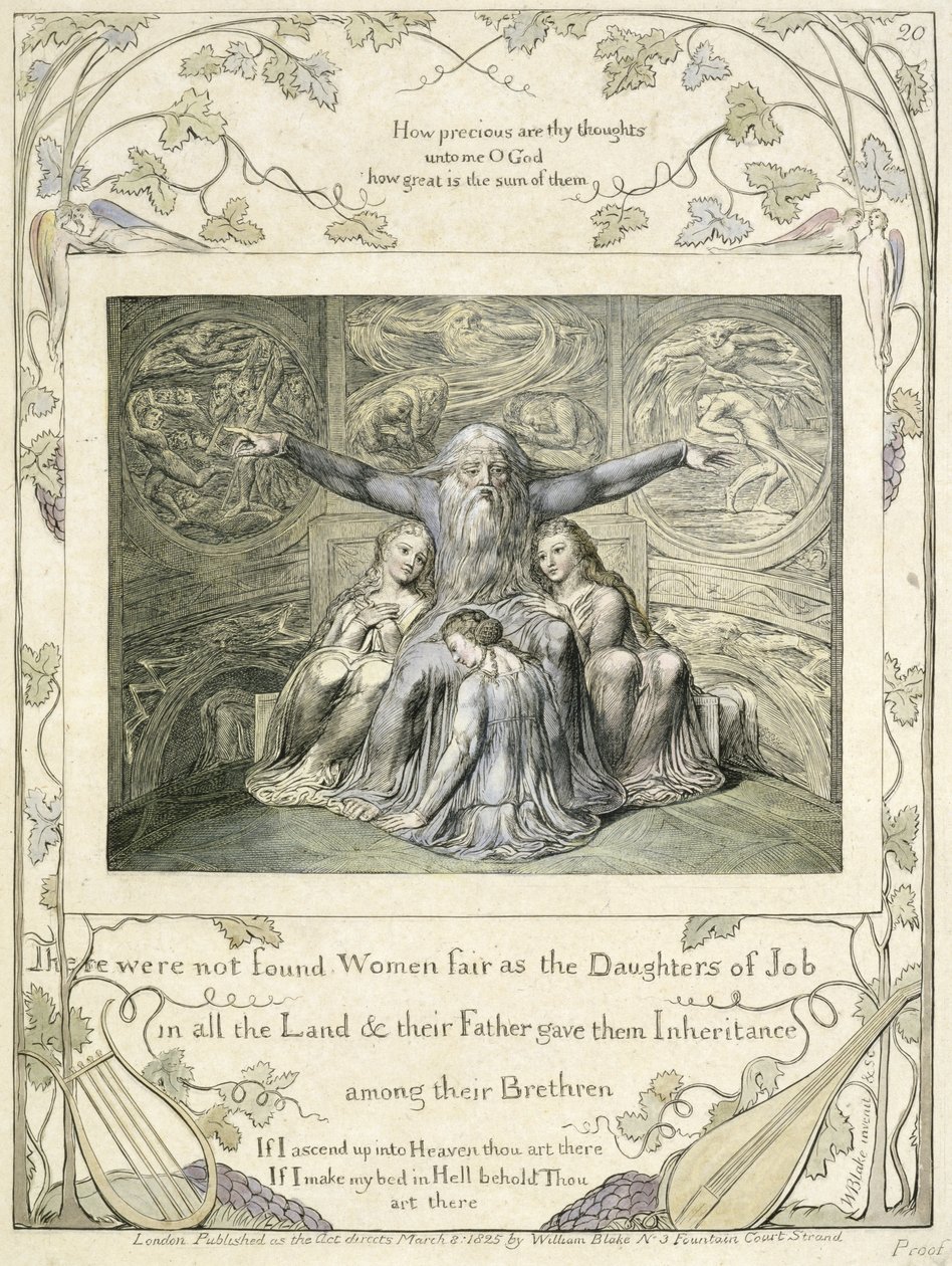 Job and his Daughters from the Book of Job, c.1793 by William Blake