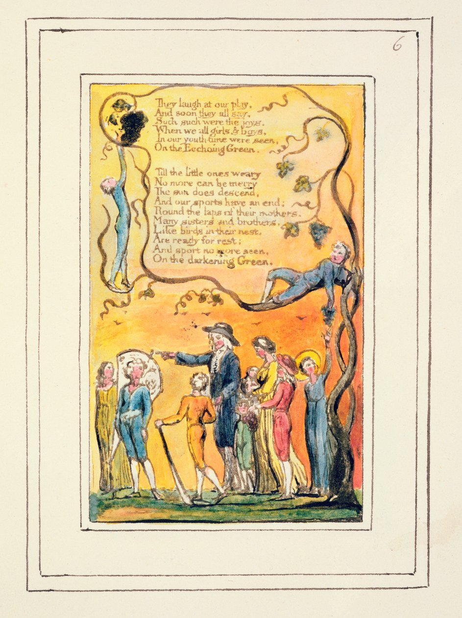 The Echoing Green (cont.): Plate 6 from Songs of Innocence and of Experience by William Blake