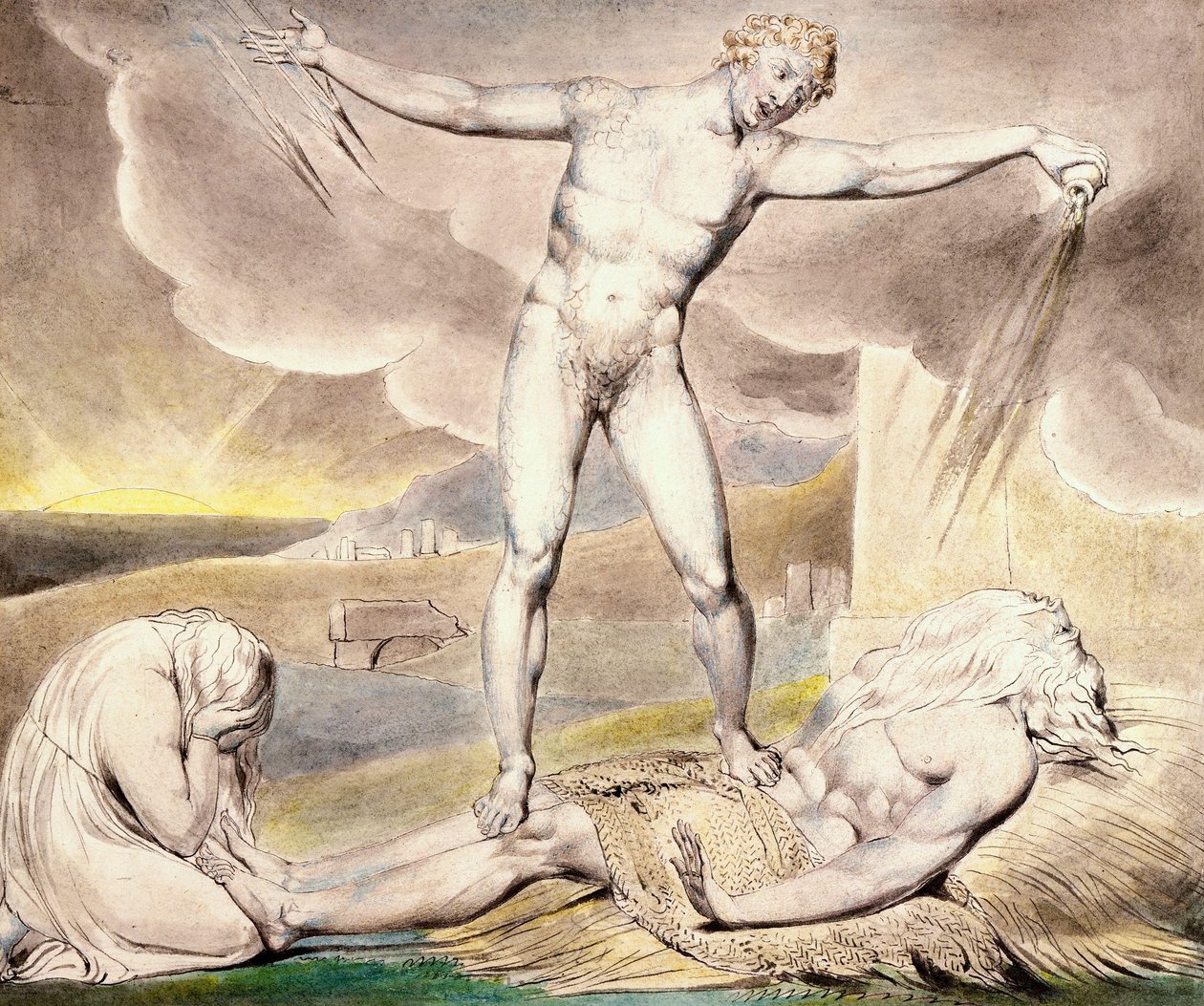 Satan Smiting Job with Boils by William Blake