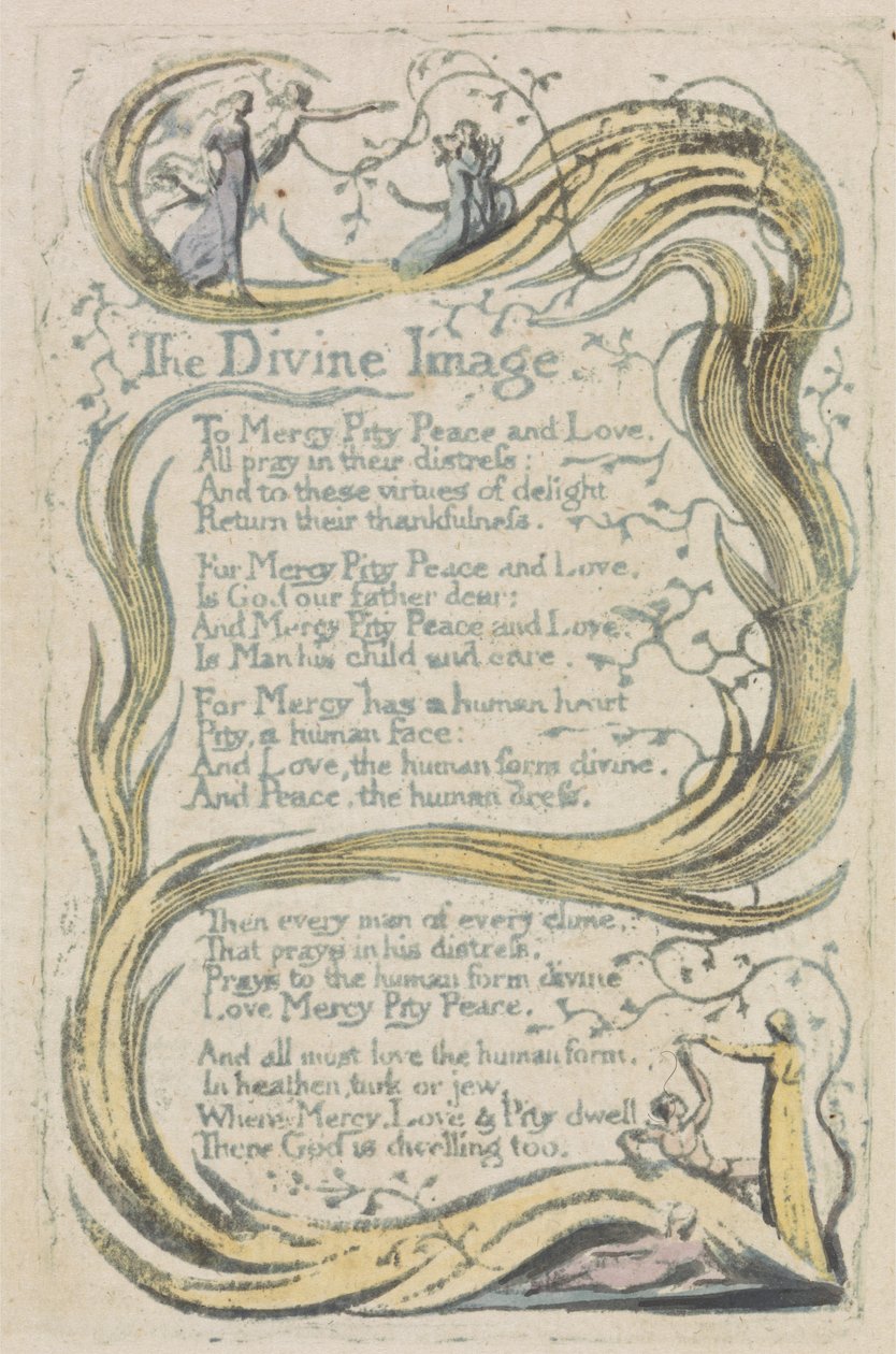 The Divine Image, plate 23 from The Songs of Innocence, 1789 by William Blake