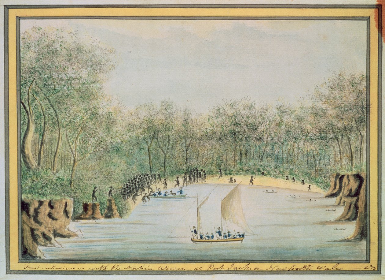 First Interview with the Native Women at Port Jackson, New South Wales, 1788 by William Bradley