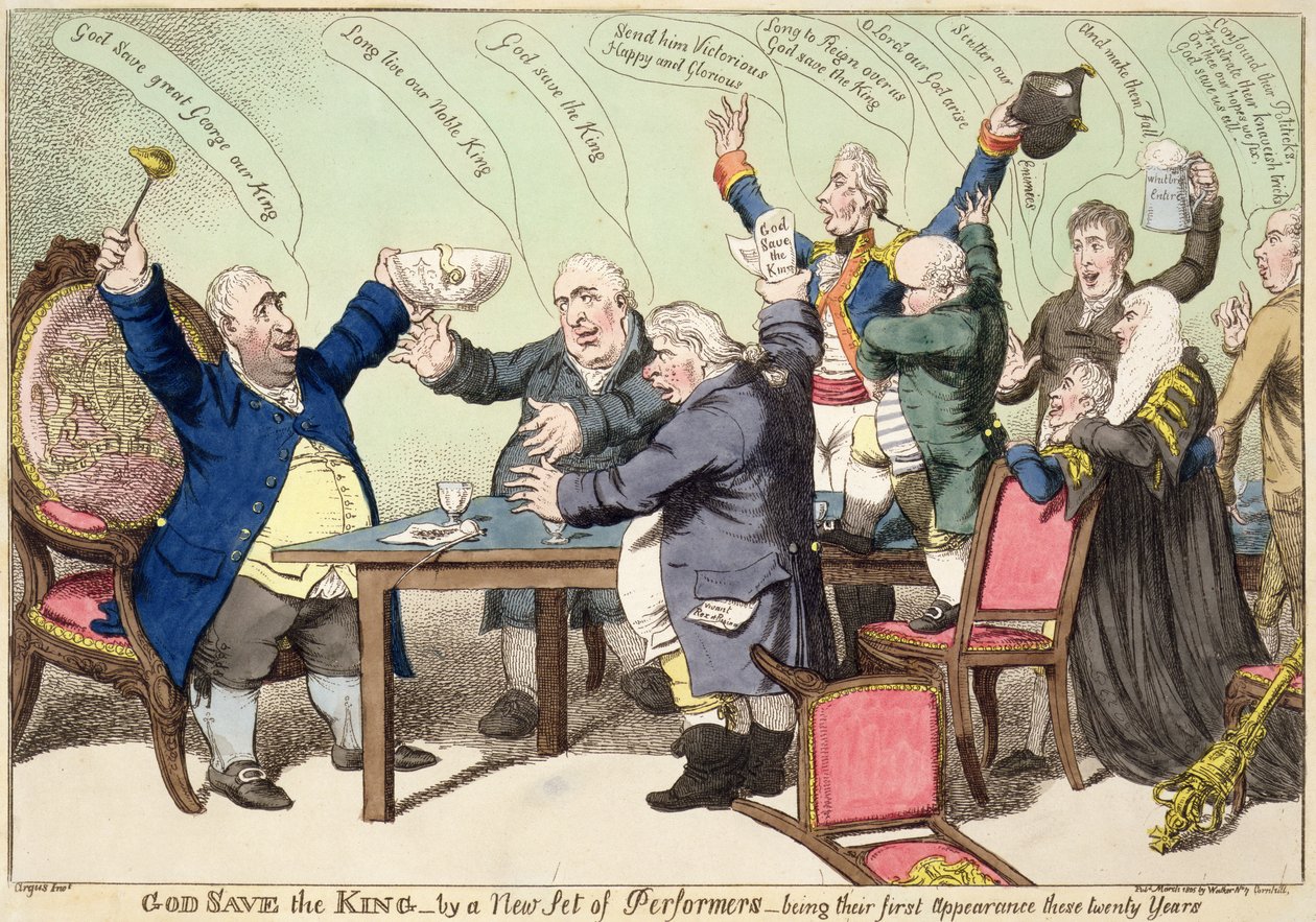 God Save the King, by a new set of performers, being their first performance these twenty years, published March 1805 by William Charles
