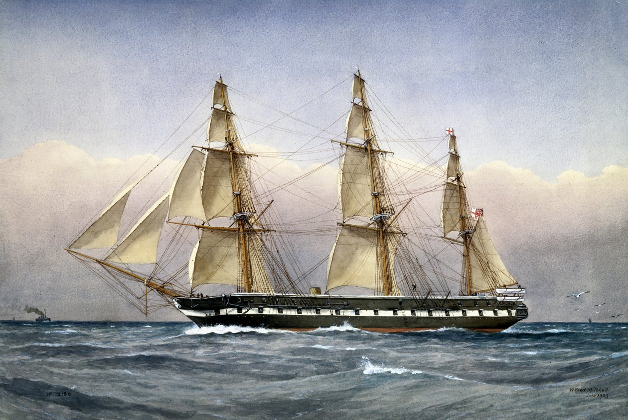 HMS Glasgow at Sea in 1861, 1903 by William Frederick Mitchell