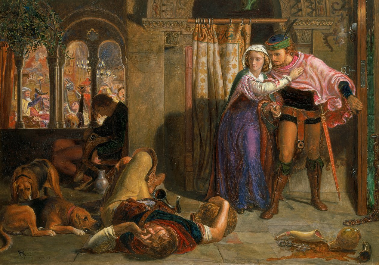The Flight of Madeline and Porphyro During the Drunkenness Attending the Revelry (The Eve of St. Agnes) by William Holman Hunt