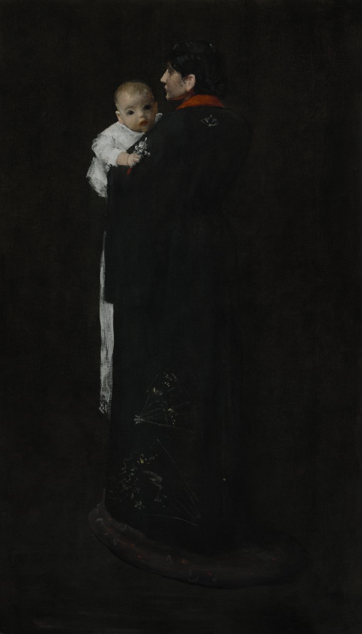 Mother and Child (The First Portrait) c. 1888 by William Merritt Chase