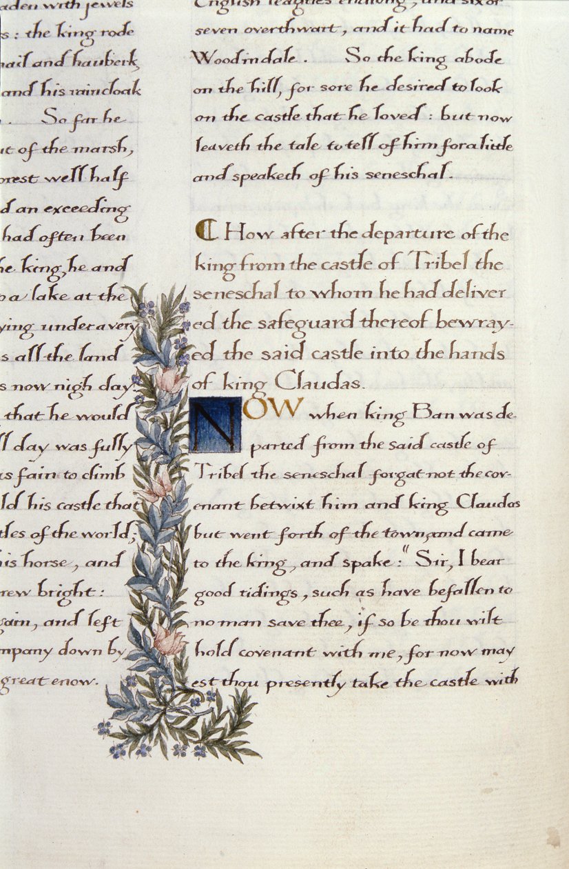 One of two fragments from Lancelot du Lac by William Morris