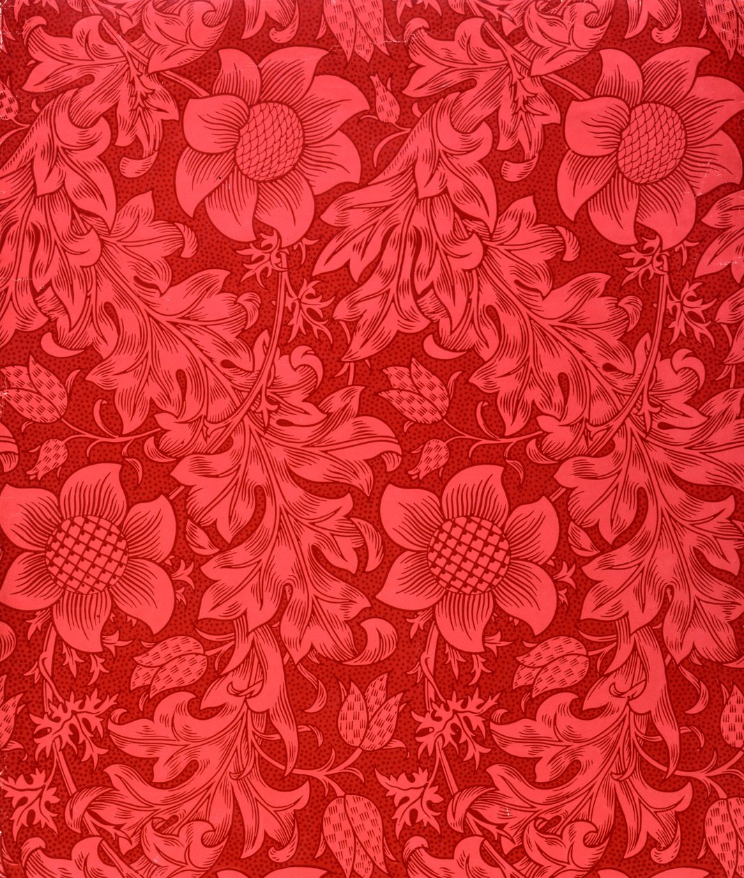 Red Sunflower Wallpaper Design by William Morris