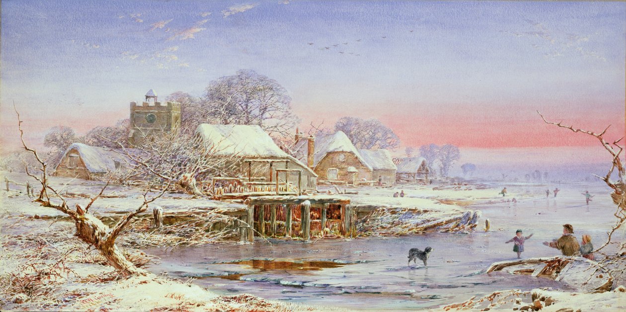 Skating at Sunset by William W. Gosling