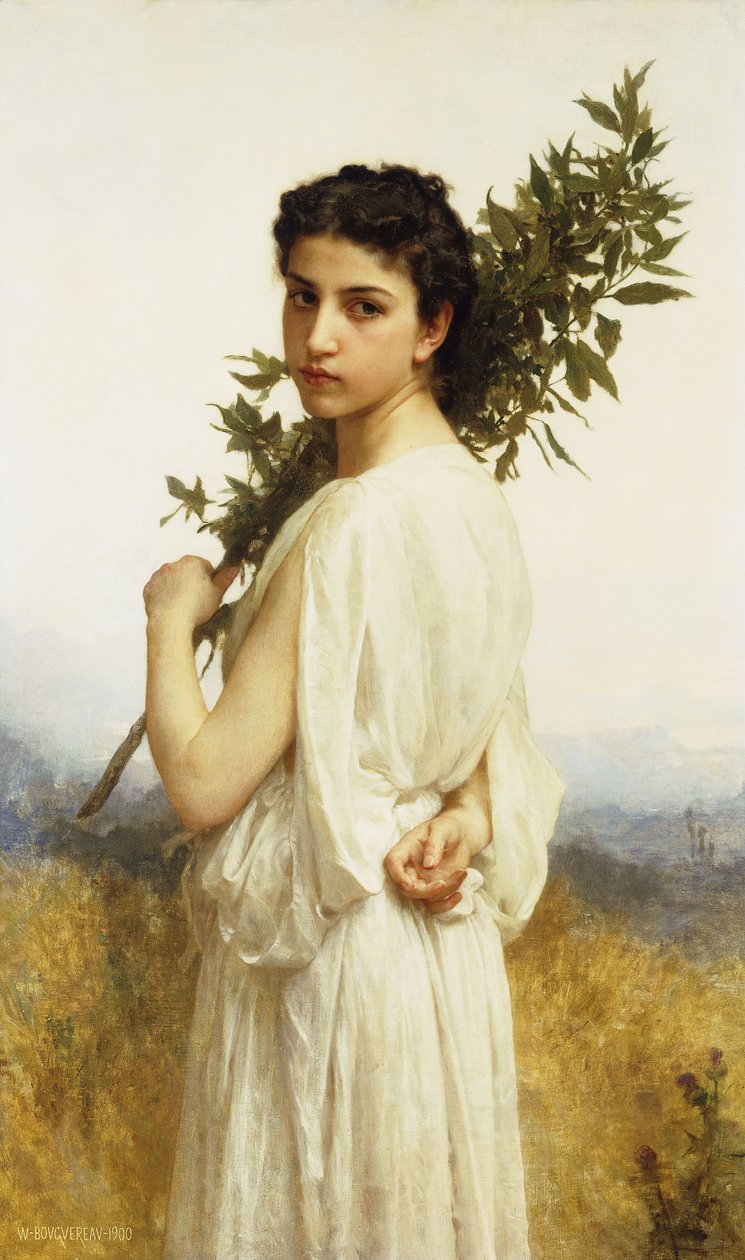 A Nymph Holding a Laurel Branch, 1900 by William Adolphe Bouguereau