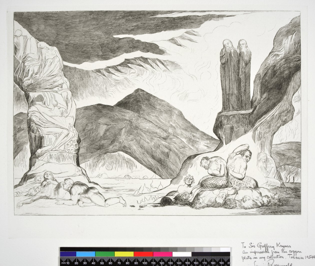 The Circle of the Falsifiers: Dante and Virgil Covering their Noses because of the Stench, Inferno, Canto XXIX, illustration to the 