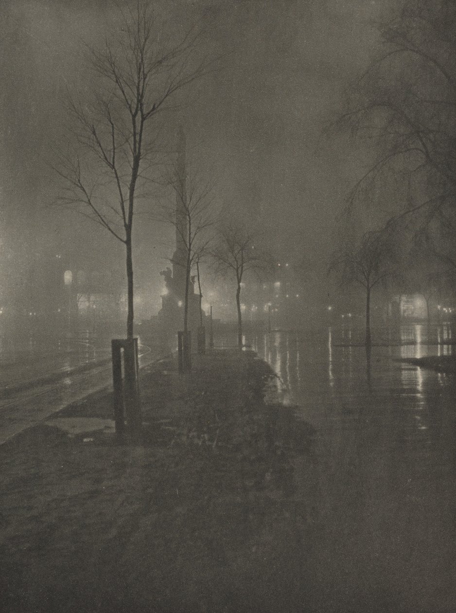 Wet Night, Columbus Circle, New York, c.1925 by William A. Fraser
