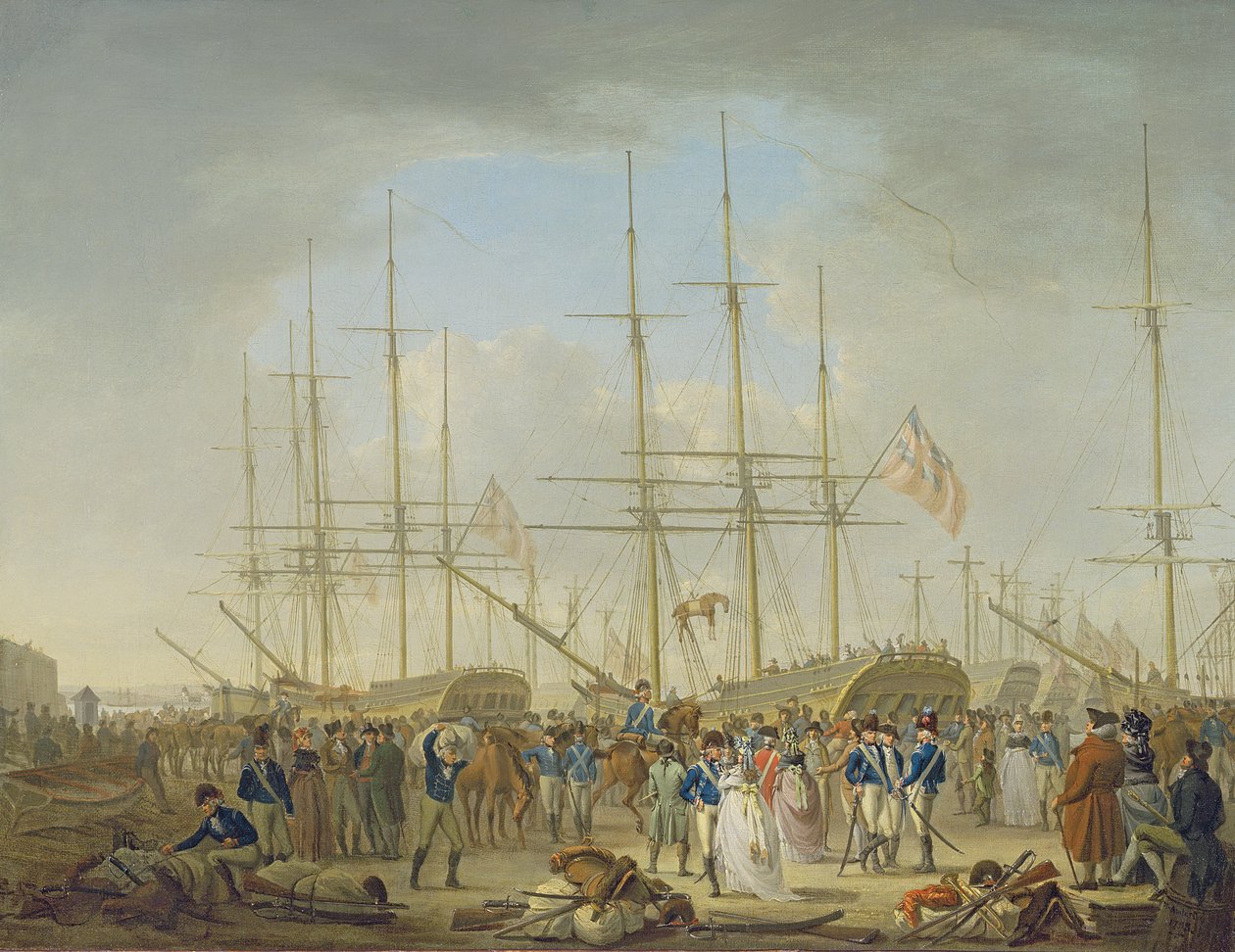 Hussars Embarking at Deptford by William Anderson