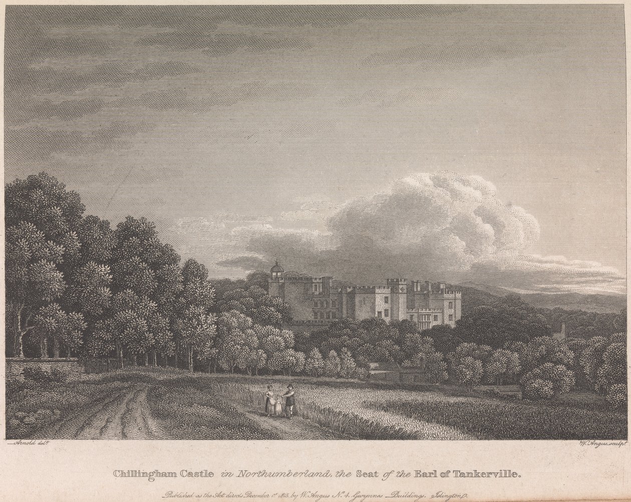Chillingham Castle in Northumberland, The Seat of the Earl of Tankerville (published by W. Angus): Plate 62; page 62 (Volume One) by William Angus