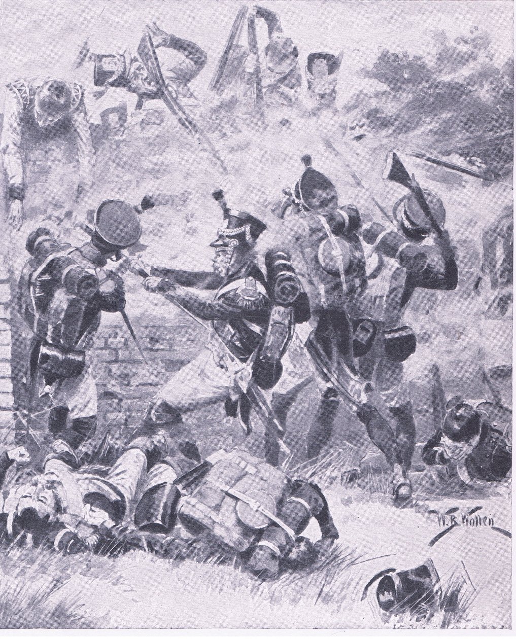The Attack on the Wall at Hougomont: Waterloo 1815 by William Barnes Wollen