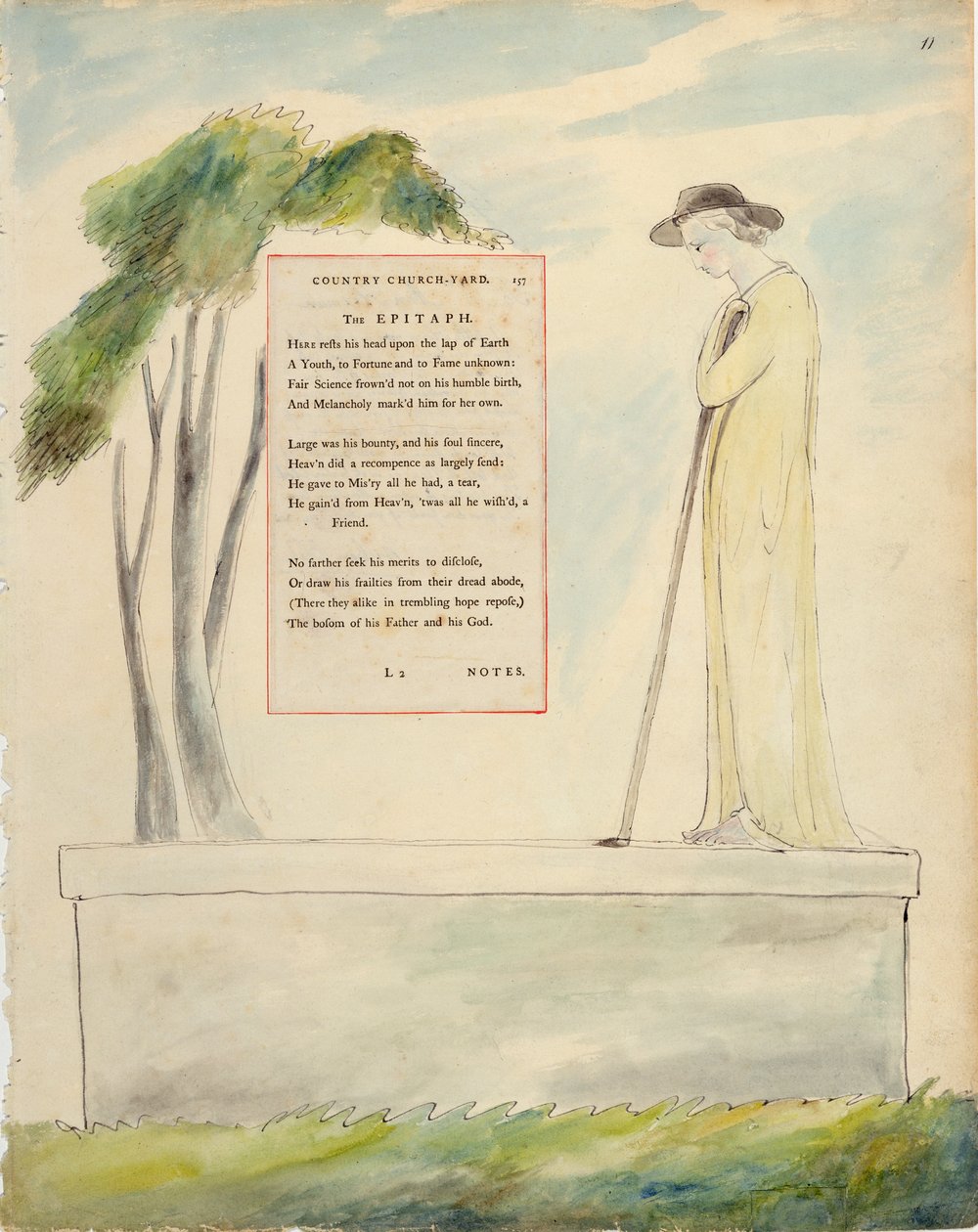A Shepherd Reading the Epitaph, from Elegy Written in a Churchyard ...