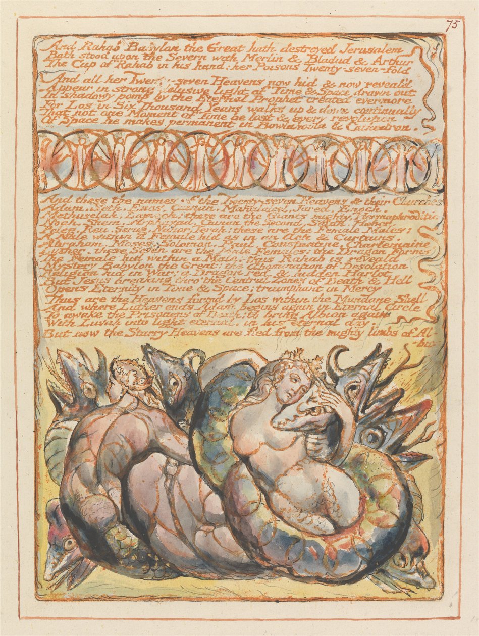 And Rahab Babylon the Great (Plate 75) by William Blake