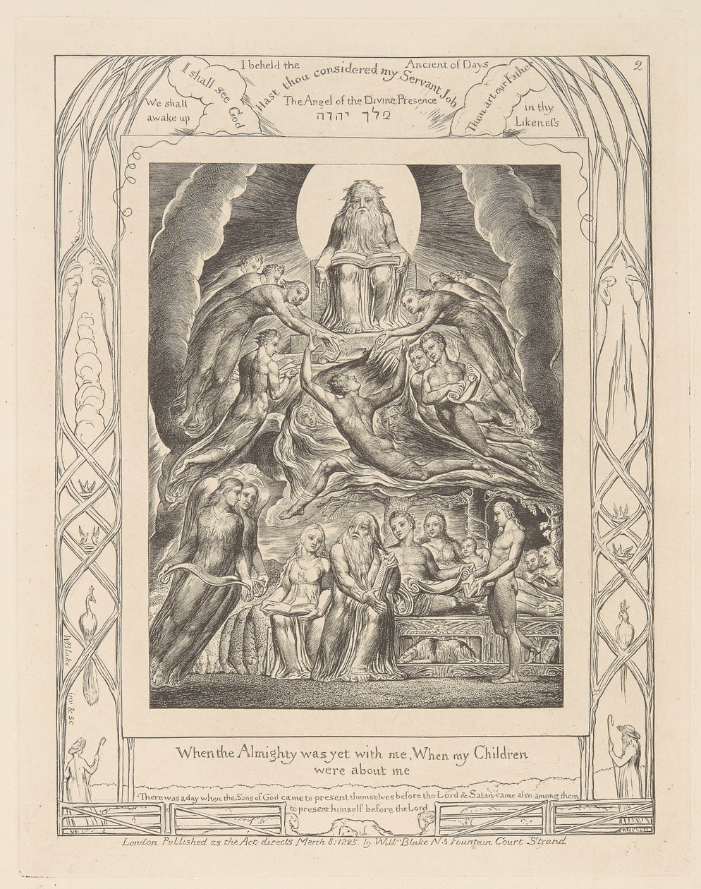 Book of Job, Plate 2, Satan before the Throne of God by William Blake