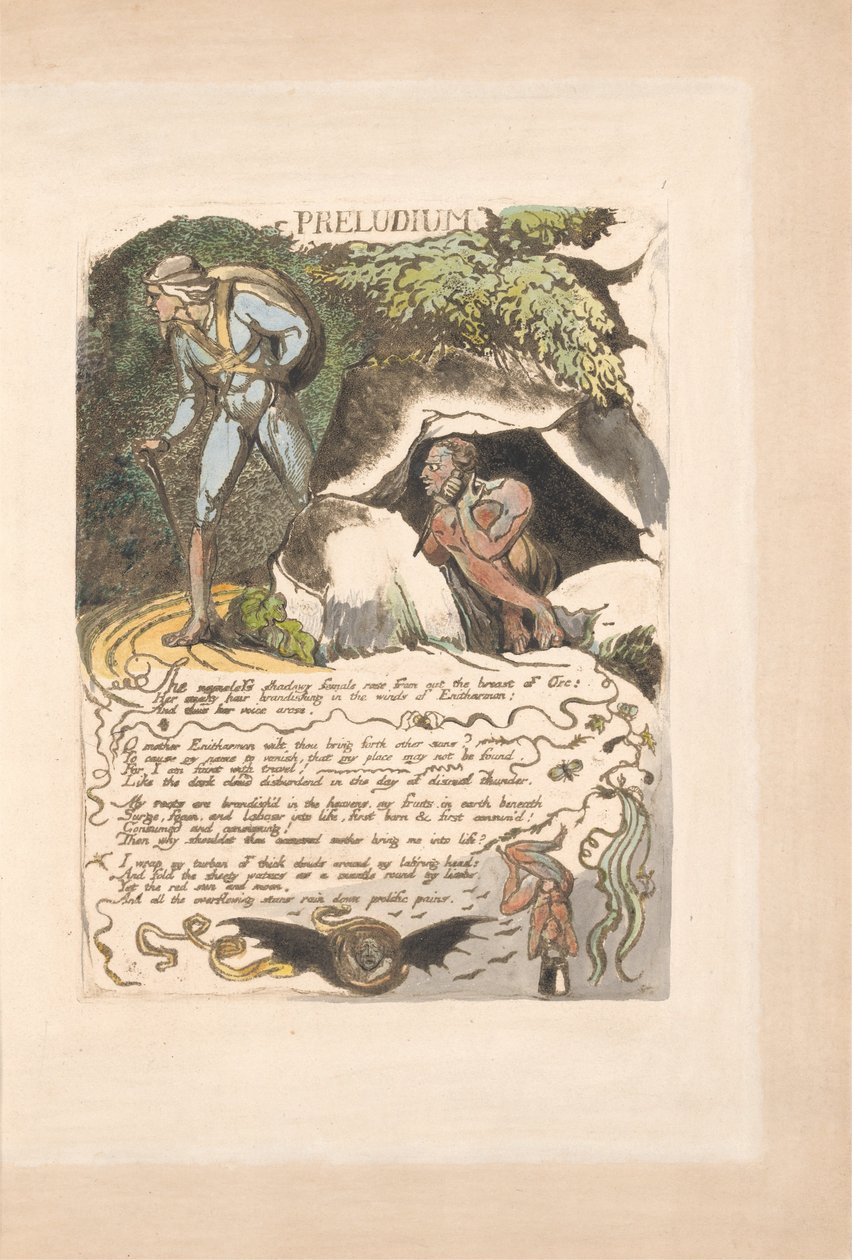 Europe. A Prophecy, Plate 3, Preludium by William Blake