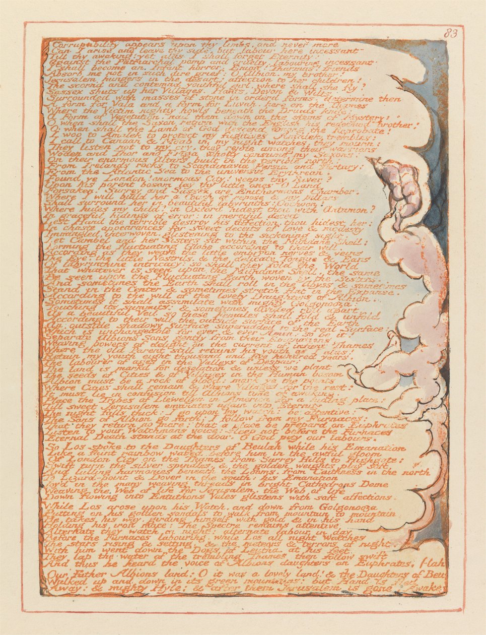 Jerusalem, Plate 83, Corruptability appears upon thy limbs... by William Blake