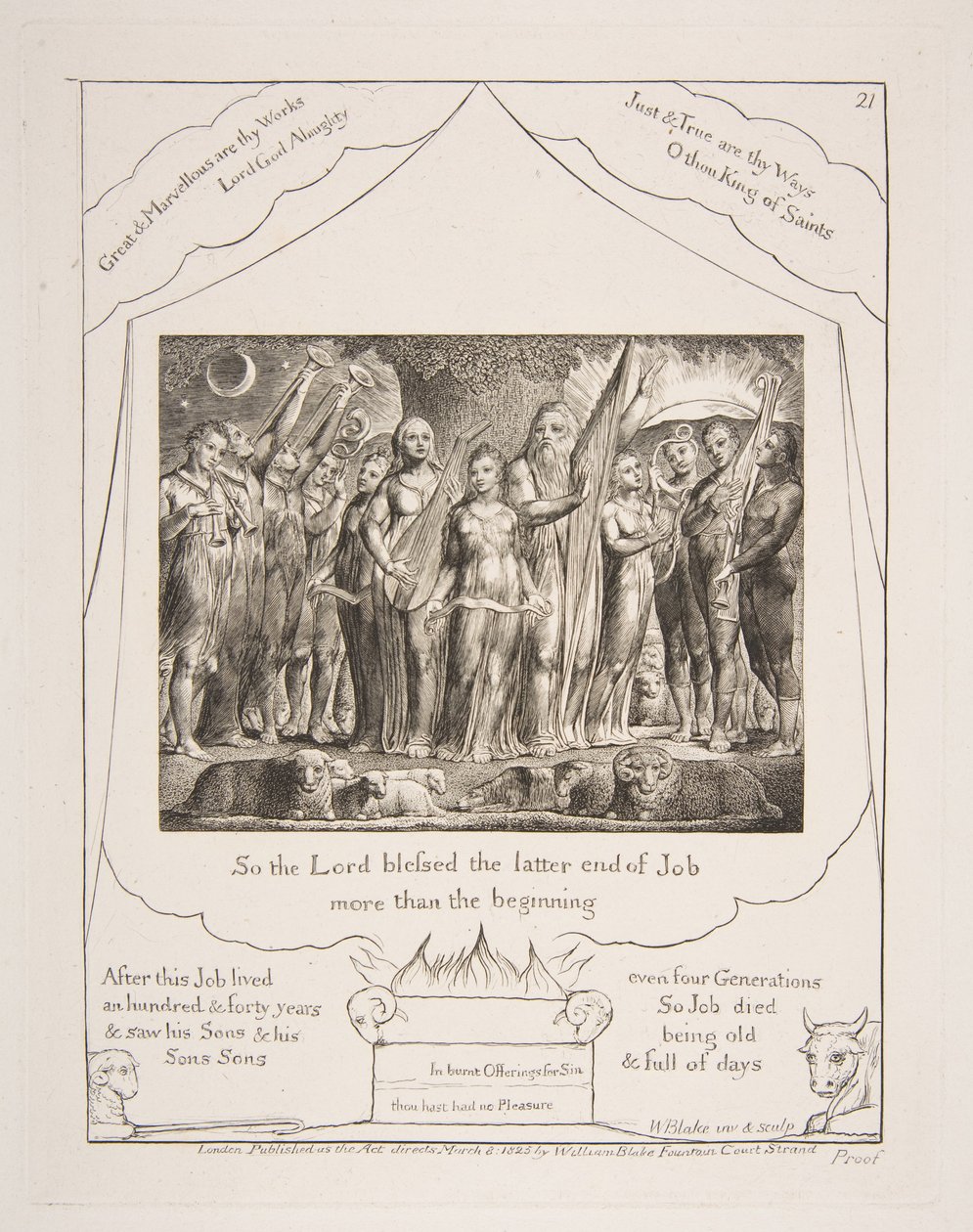 Job and his Wife restored to Prosperity, from Illustrations of the Book of Job by William Blake