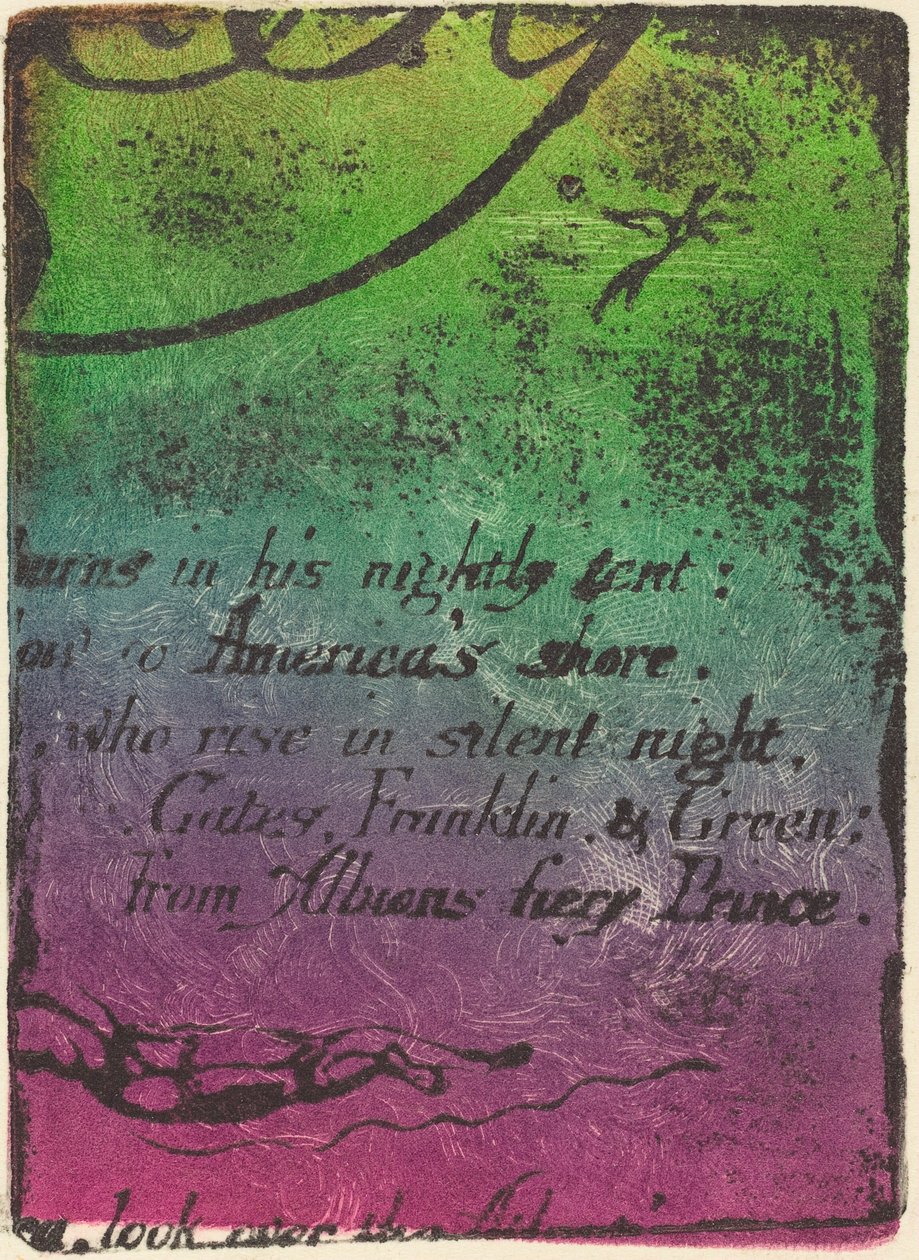 Restrike from Fragment of Cancelled Plate for A Prophecy by William Blake