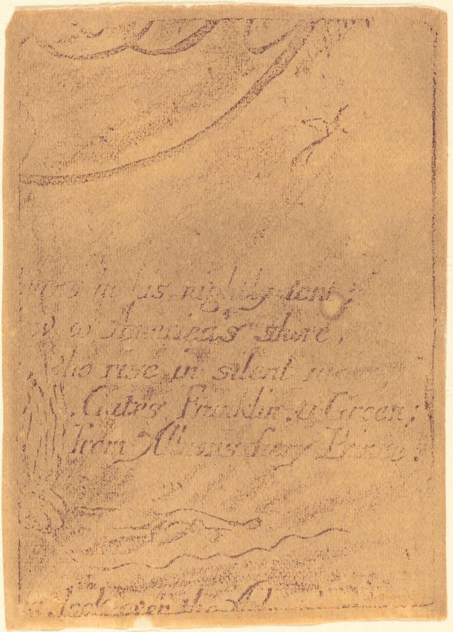 Restrike from fragment of cancelled plate for A Prophecy by William Blake