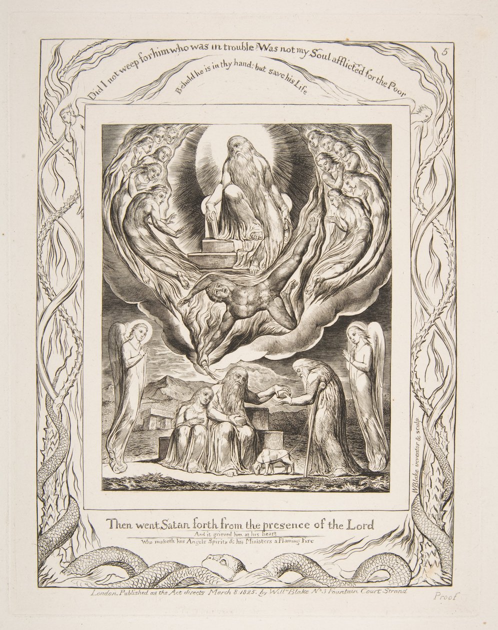Satan Going Forth from the Presence of the Lord, from Illustrations of the Book of Job by William Blake