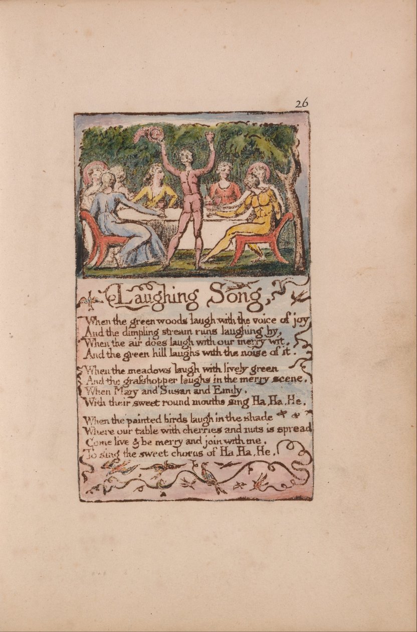 Songs of Innocence and of Experience, Plate 26, Laughing Song (Bentley 15) by William Blake