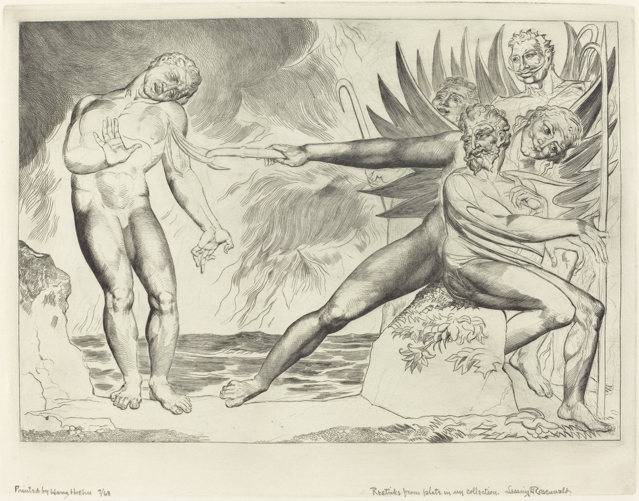 The Circle of the Corrupt Officials; the Devils Tormenting Ciampolo by William Blake
