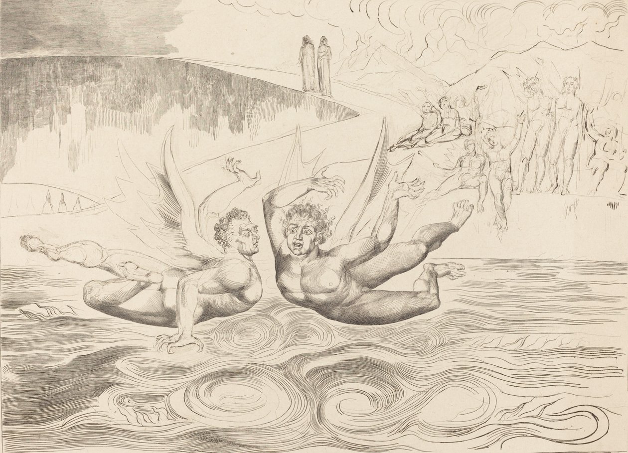 The Circle of the Corrupt Officials, the Devils Mauling Each Other by William Blake