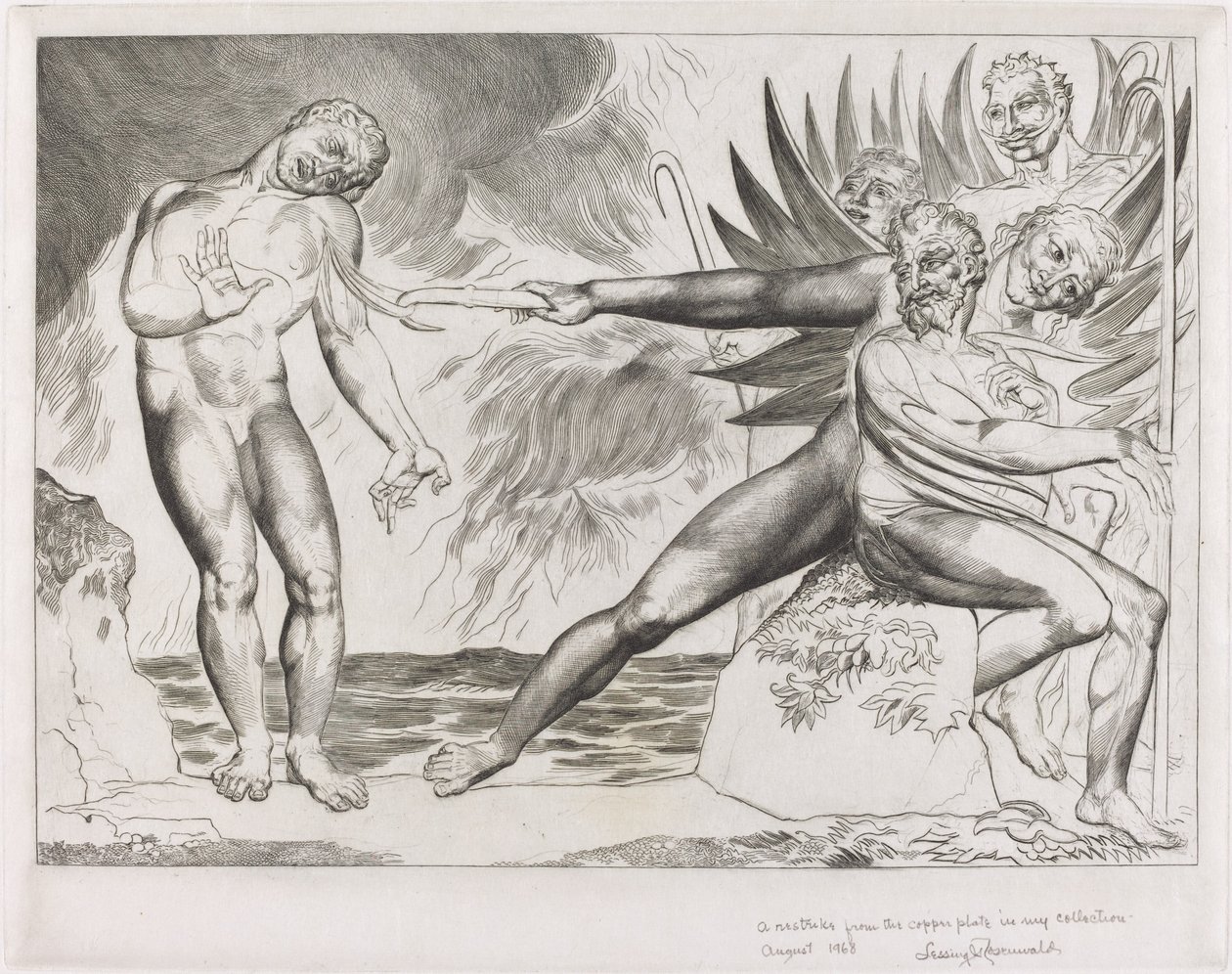 The Circle of the Corrupt Officials; the Devils Tormenting Ciampolo by William Blake
