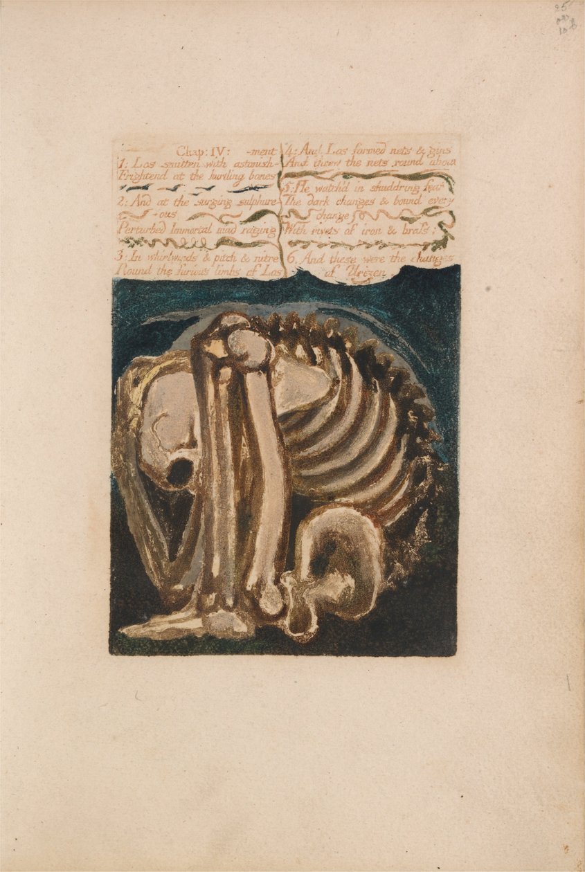 The First Book of Urizen, Plate 12, Los Smitten with Astonishment (Bentley 8) by William Blake
