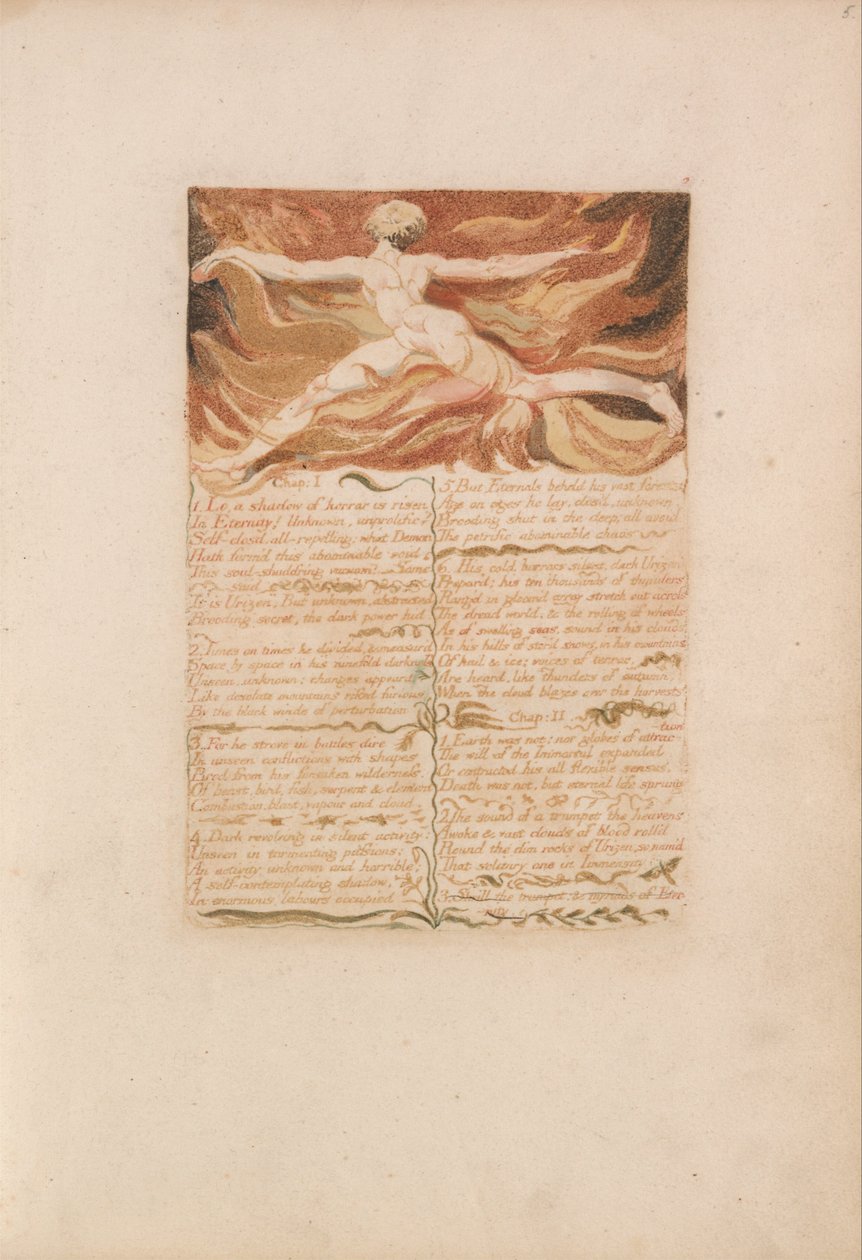 The First Book of Urizen, Plate 5, Chap- 1 (Bentley 3) by William Blake