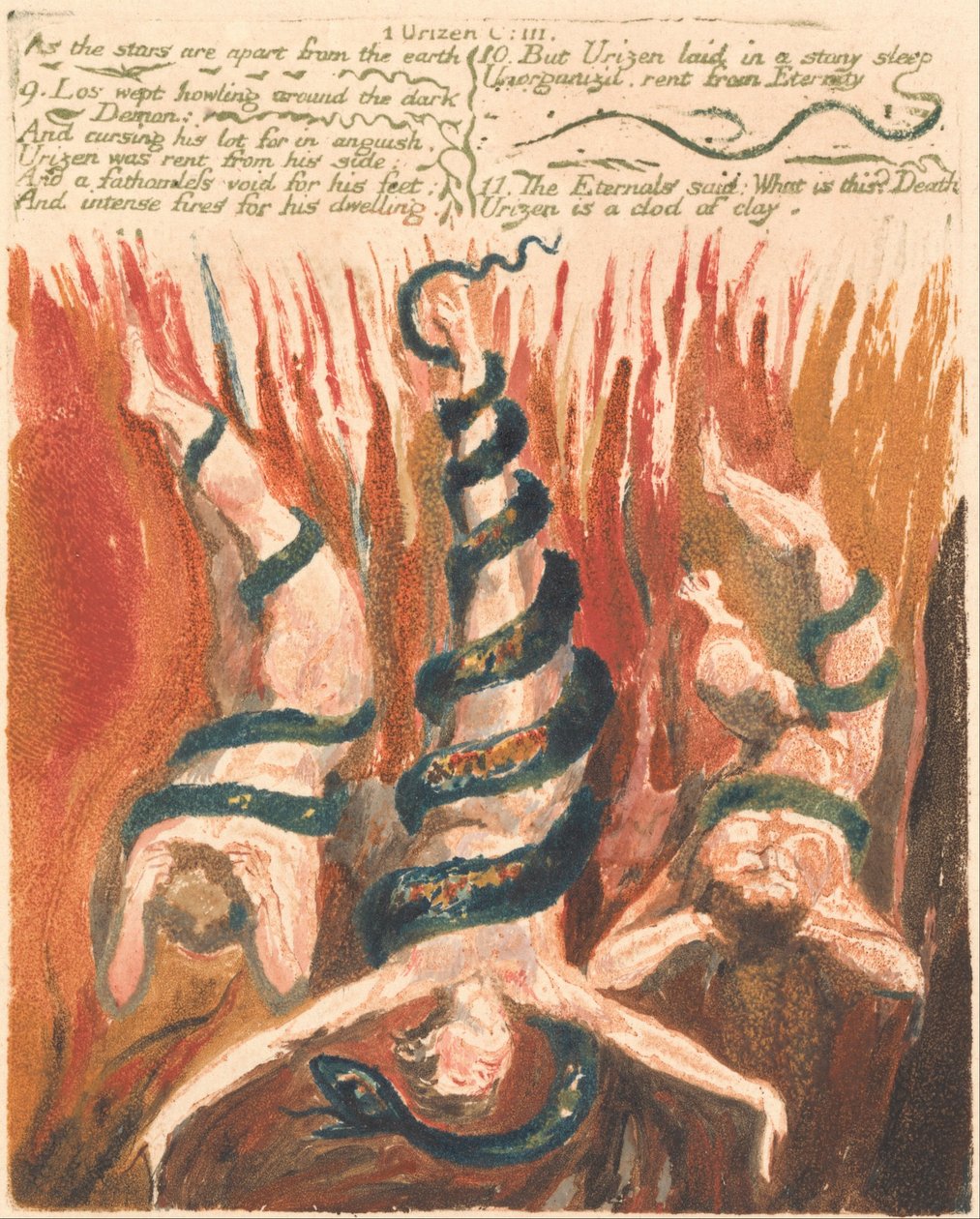 The First Book of Urizen, Plate 7, As the stars are apart from the earth . . . . (Bentley 6) by William Blake