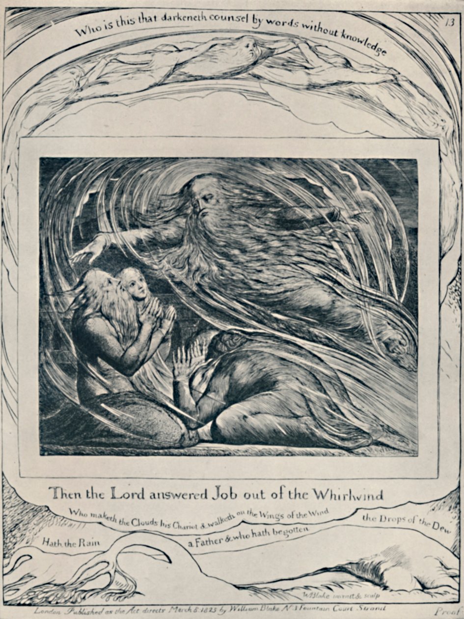 The Lord Answering Job Out of the Whirlwind. From Job by William Blake