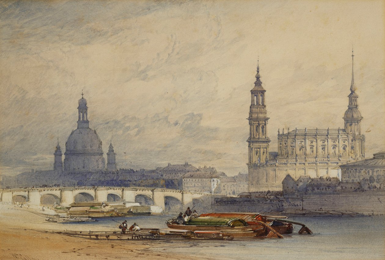 Dresden from the River Elbe by William Callow