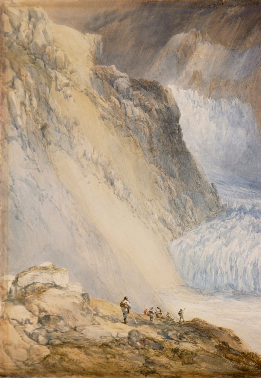 Glacier of the Rhone and the Galenstock, from the Furka Pass Road by William Callow