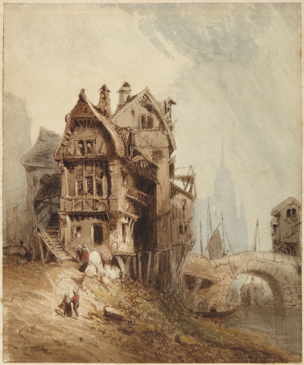 Houses on the River by William Callow