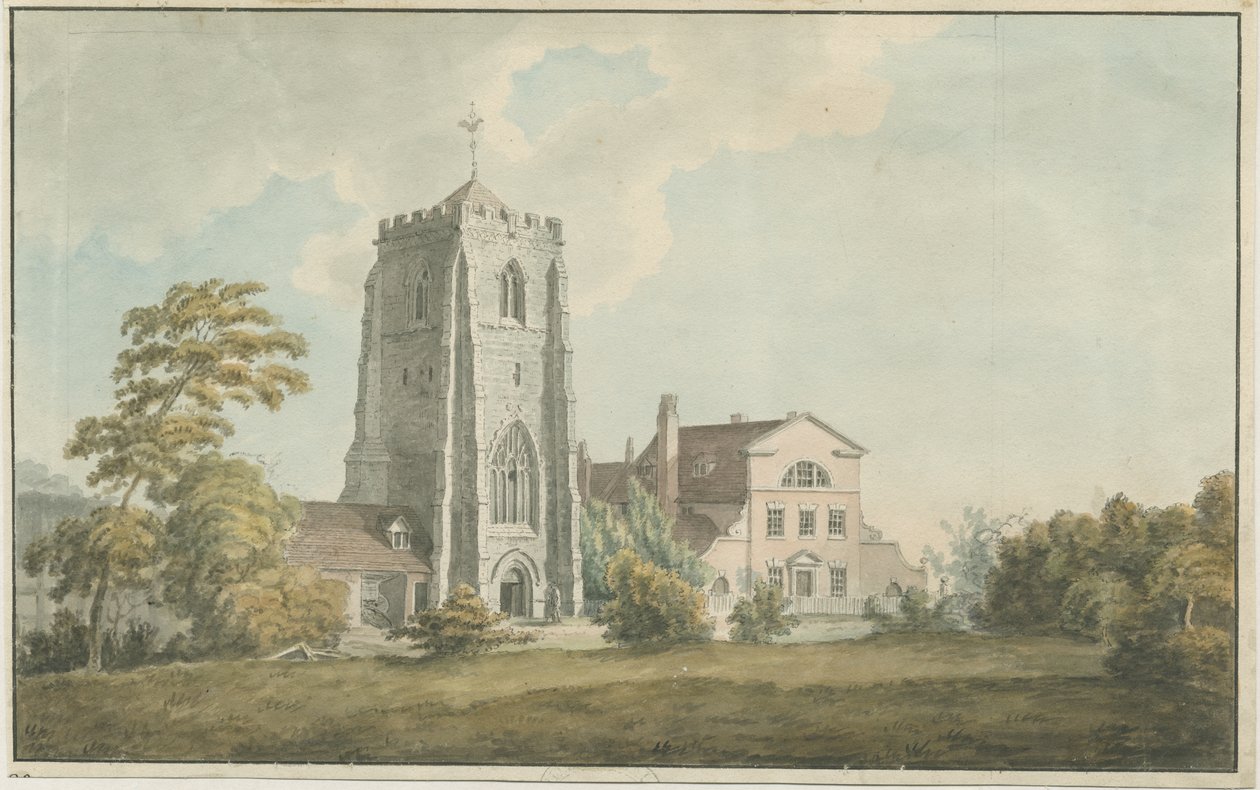 Ranton Abbey (watercolour) by William Carter
