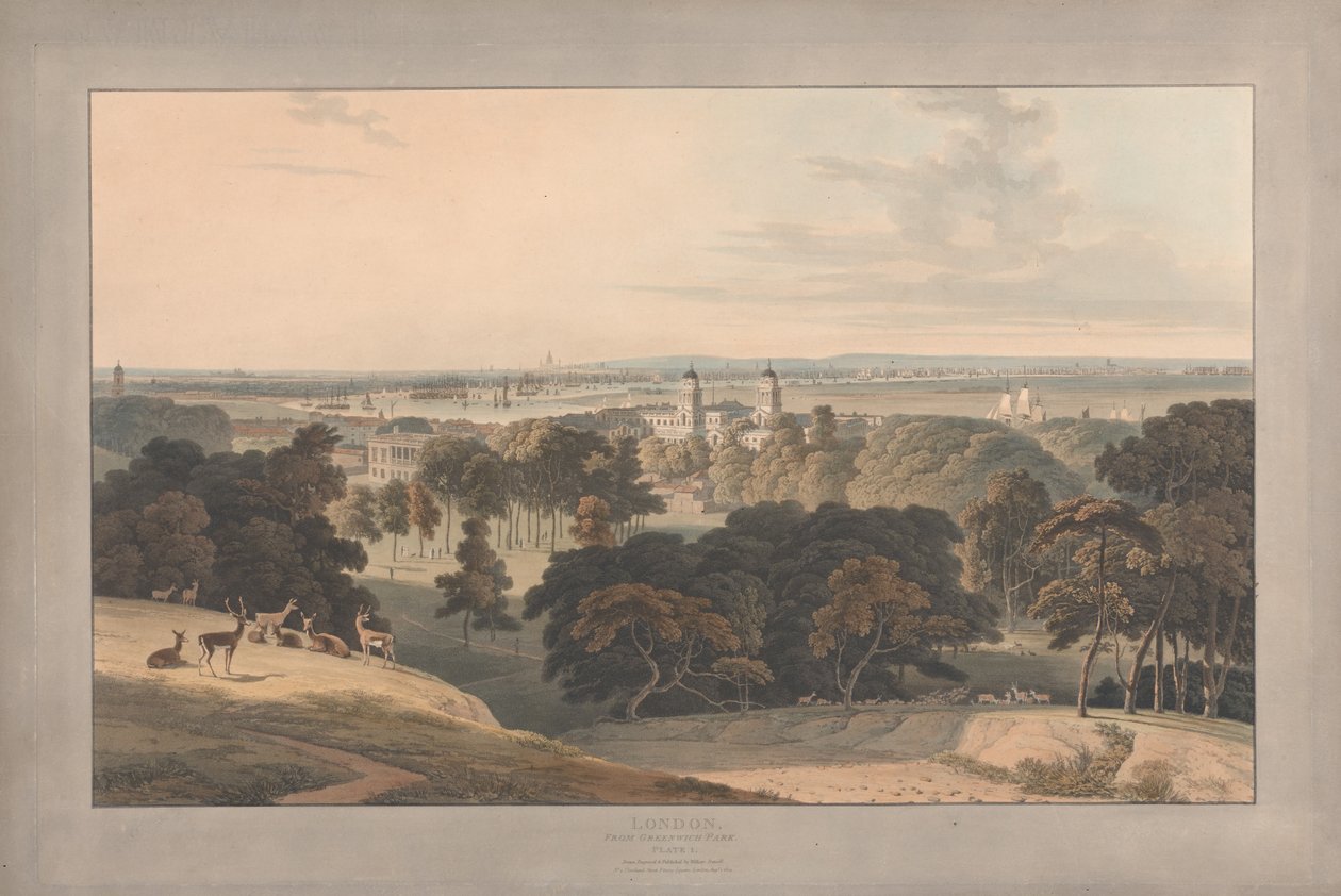 Plate I: London from Greenwich Park by William Daniell