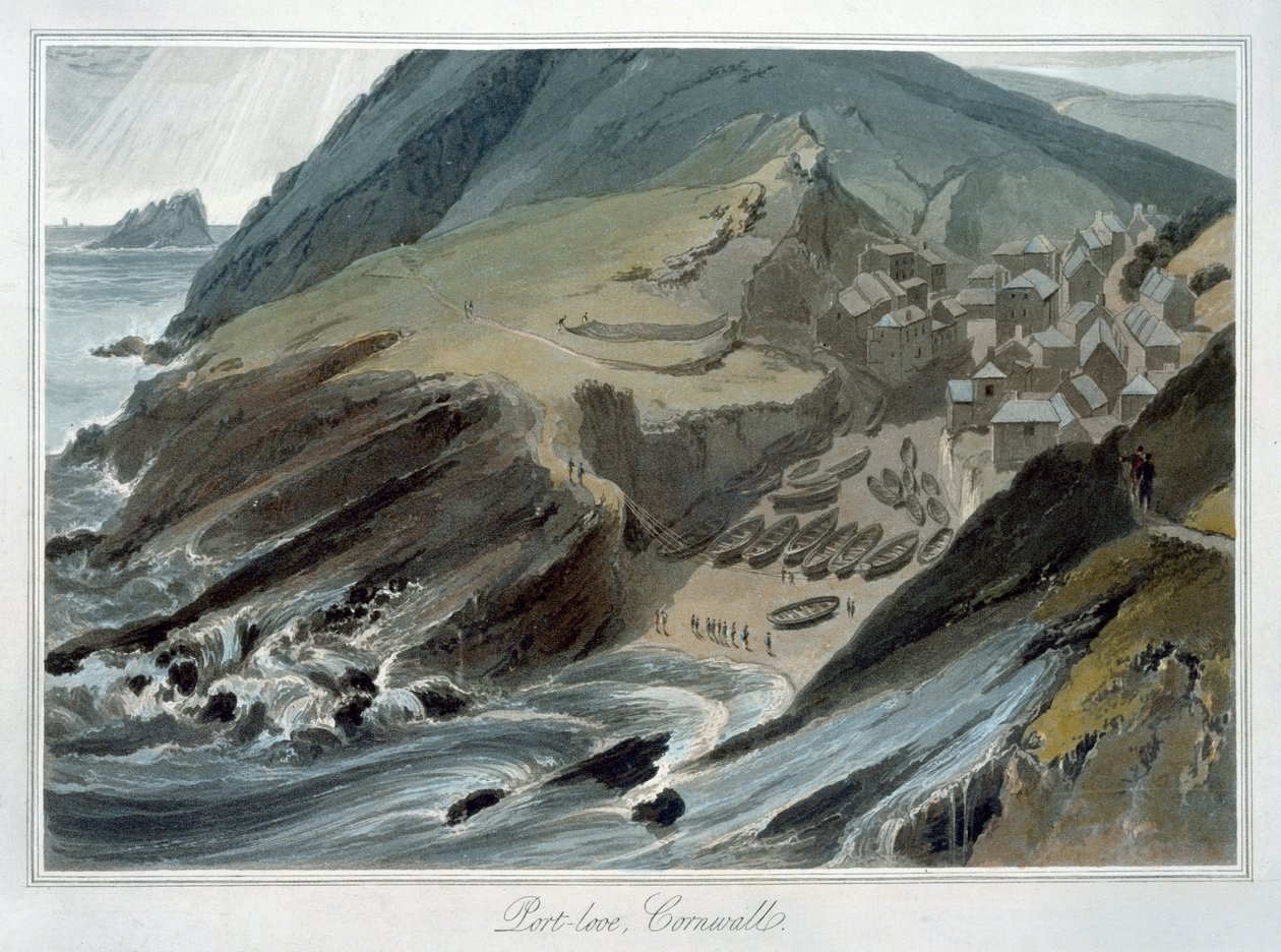 Port Looe, Cornwall, 1814-1825 by William Daniell