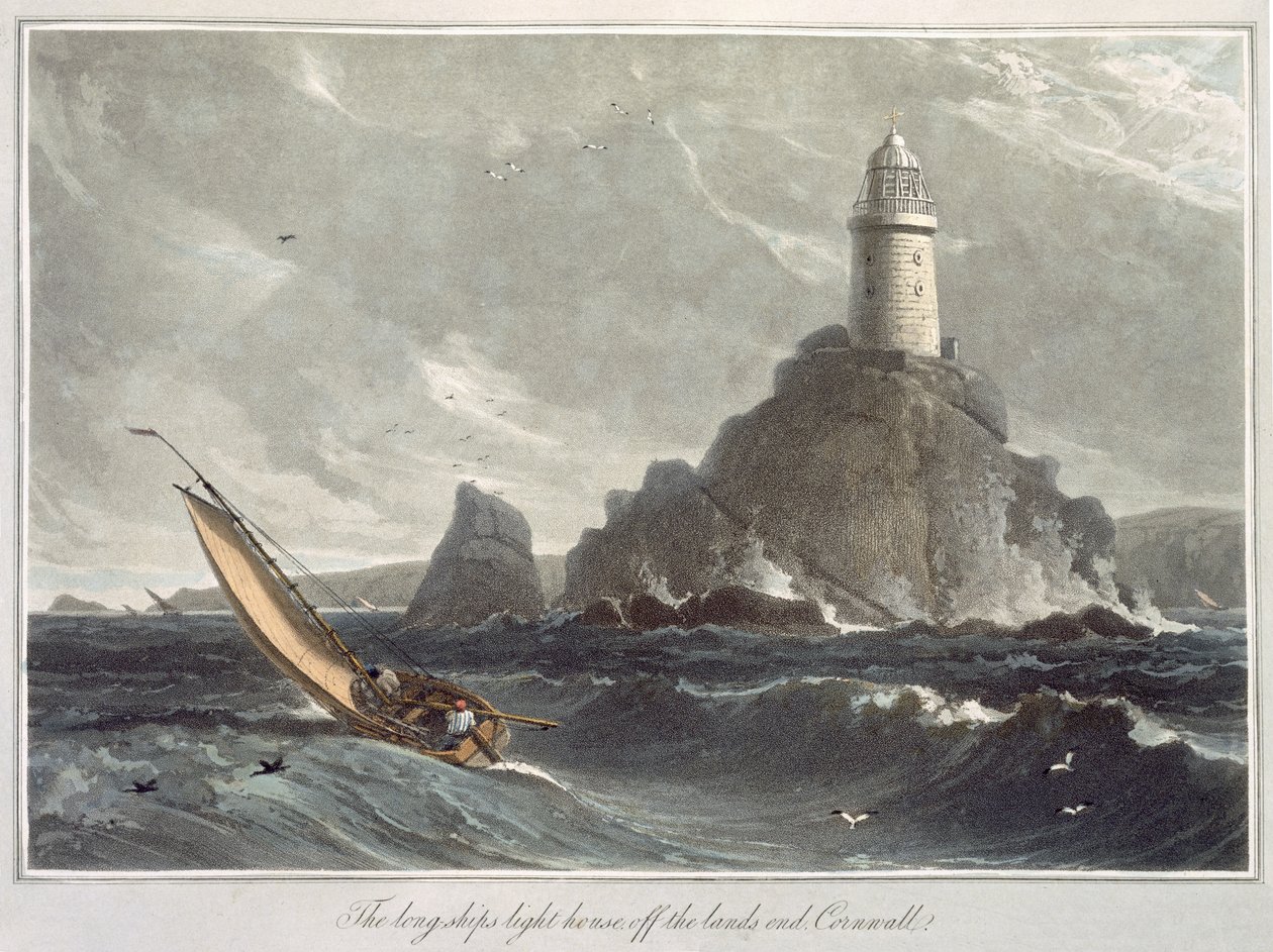 The Longships Lighthouse of Lands End, Cornwall, from Volume I of 