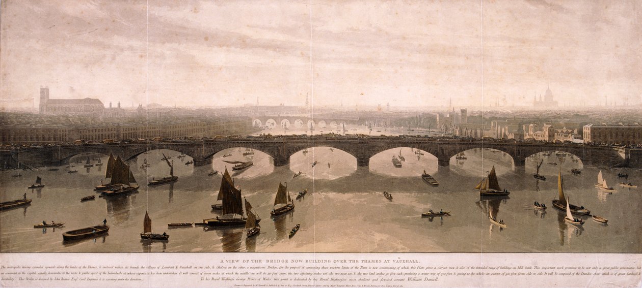 View of London from the South by William Daniell